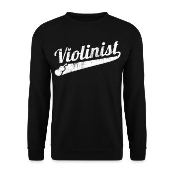 Lustiger Violinist - Unisex Pullover - Schwarz - Vorne - Alina (178cm) & Michal (187cm)