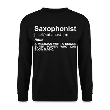 Saxophonist Dictionary - Unisex Sweatshirt - black - Front - Alina (178cm) & Michal (187cm)