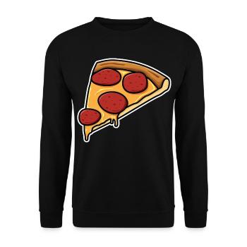 Tranche de pizza - Sweat-shirt Unisexe - noir - Devant - Alina (178cm) & Michal (187cm)