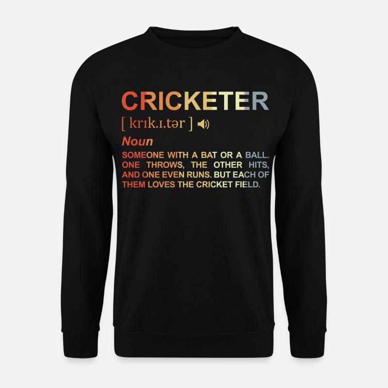 Kricketspieler Wörterbuch - Unisex Pullover - Schwarz