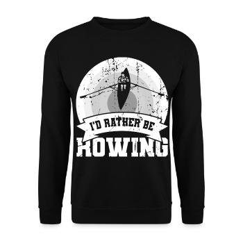 Ich würde lieber rudern - Unisex Pullover - Schwarz - Vorne - Alina (178cm) & Michal (187cm)