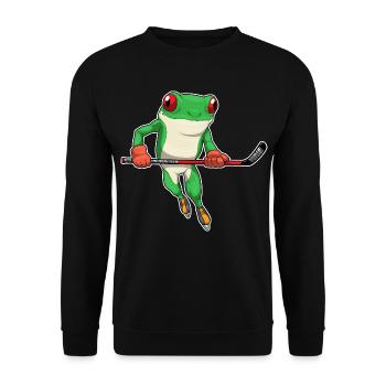 Frosch Eishockey Eishockeyschläger - Unisex Pullover - Schwarz - Vorne - Alina (178cm) & Michal (187cm)