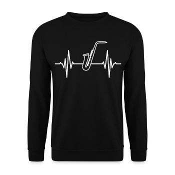 Battement de cœur du saxophone - Sweat-shirt Unisexe - noir - Devant - Alina (178cm) & Michal (187cm)