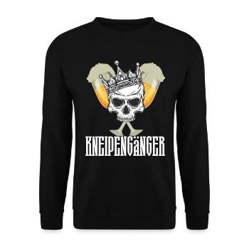 Kneipengänger Outfit für Bier-Liebhaber und Partys - Unisex Pullover - Schwarz - Vorne - Alina (178cm) & Michal (187cm)