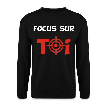 Focus sur toi (blanc) - Sweat-shirt Unisexe - noir - Devant - Alina (178cm) & Michal (187cm)