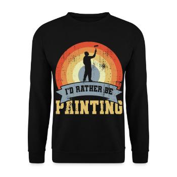 I’d Rather Be Painting - Unisex Pullover - Schwarz - Vorne - Alina (178cm) & Michal (187cm)