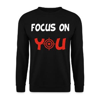 Focus on you (English and white) - Unisex Sweatshirt - black - Front - Alina (178cm) & Michal (187cm)