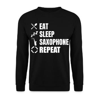 Eat Sleep Saxophone Répéter - Sweat-shirt Unisexe - noir - Devant - Alina (178cm) & Michal (187cm)