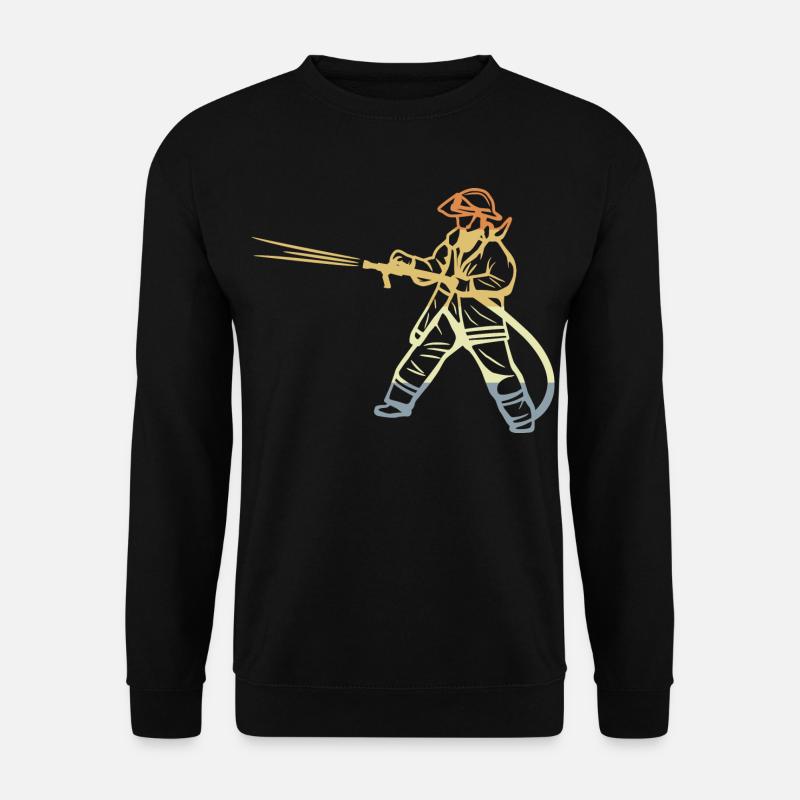 Vintage Feuerwehrmann Skizze - Unisex Pullover - Schwarz