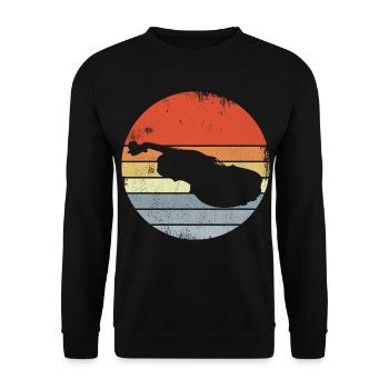 Vintage Violin Drawing - Unisex Sweatshirt - black - Front - Alina (178cm) & Michal (187cm)