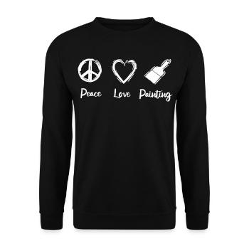 Peace Love Painting - Unisex Pullover - Schwarz - Vorne - Alina (178cm) & Michal (187cm)