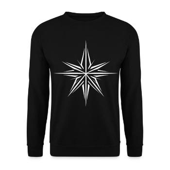 Minimalist Poinsettia: Festive - Unisex Sweatshirt - black - Front - Alina (178cm) & Michal (187cm)