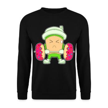 Kaffee Bodybuilder Langhantel Bodybuilding - Unisex Pullover - Schwarz - Vorne - Alina (178cm) & Michal (187cm)