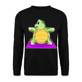Turtle Yoga Fitness Gymnastics - Unisex Sweatshirt - black - Front - Alina (178cm) & Michal (187cm)