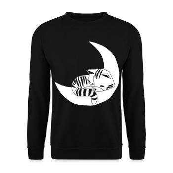 Whimsical kitten - Unisex Sweatshirt - black - Front - Alina (178cm) & Michal (187cm)
