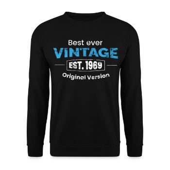 T Shirt Vintage 1969 - Unisex Sweatshirt - black - Front - Alina (178cm) & Michal (187cm)
