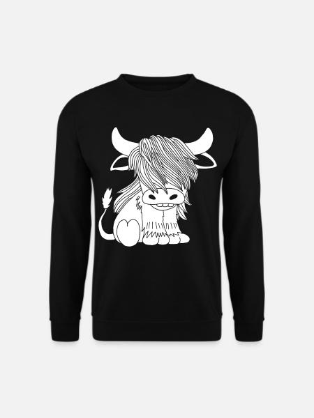 White long-haired cow - Unisex Sweatshirt - black