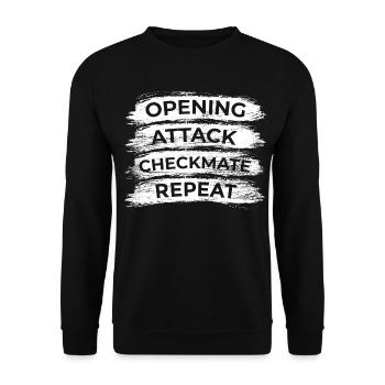 Schach Techniken - Unisex Pullover - Schwarz - Vorne - Alina (178cm) & Michal (187cm)