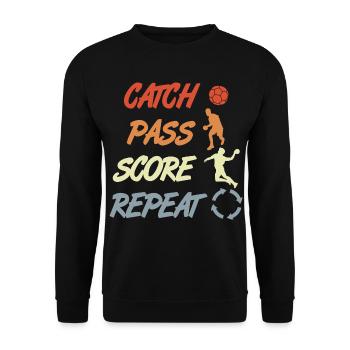 Handball Vintage Look - Unisex Pullover - Schwarz - Vorne - Alina (178cm) & Michal (187cm)