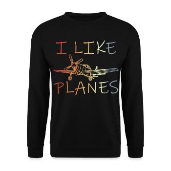 Observateur d’avion - Sweat-shirt Unisexe - noir - Devant - Alina (178cm) & Michal (187cm)