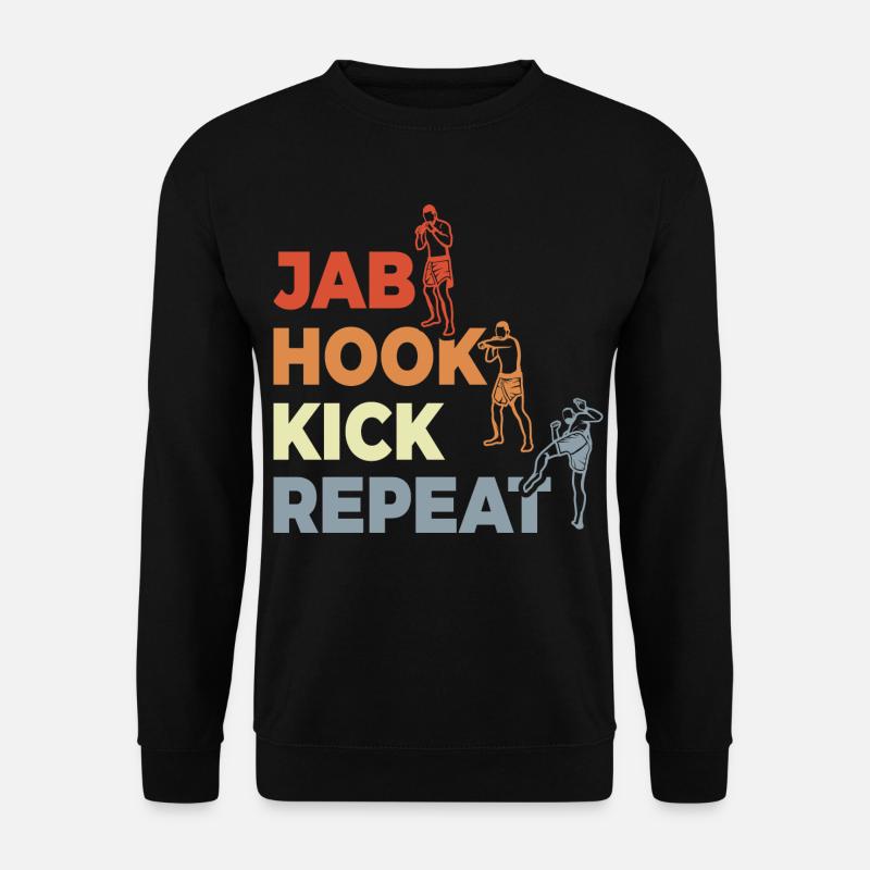 Jab Hook Kick Repeat - Unisex Sweatshirt - black