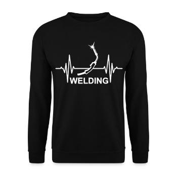 Welding Heartbeat - Unisex Sweatshirt - black - Front - Alina (178cm) & Michal (187cm)