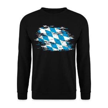 Bayern Flagge used - Unisex Pullover - Schwarz - Vorne - Alina (178cm) & Michal (187cm)
