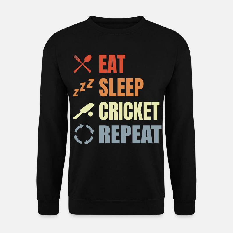 Eat Sleep Cricket Repeat - Unisex Pullover - Schwarz