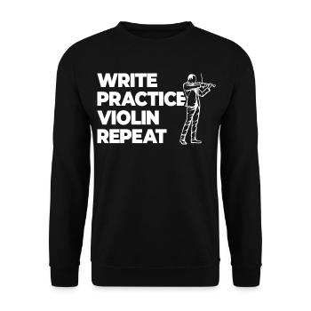 Pratique de l’écriture Violon répétitif - Sweat-shirt Unisexe - noir - Devant - Alina (178cm) & Michal (187cm)