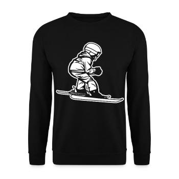 Drôle de petit skieur - Sweat-shirt Unisexe - noir - Devant - Alina (178cm) & Michal (187cm)