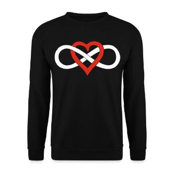 Amour infini (blanc) - Sweat-shirt Unisexe - noir - Devant - Alina (178cm) & Michal (187cm)