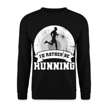 I'd rather go for a run - Unisex Sweatshirt - black - Front - Alina (178cm) & Michal (187cm)