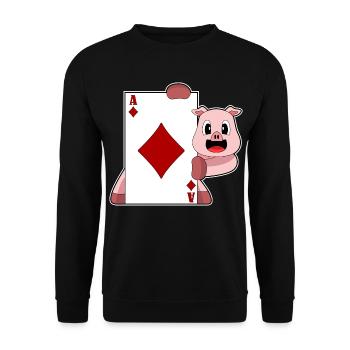 Pig Poker Poker Card Game - Unisex Sweatshirt - black - Front - Alina (178cm) & Michal (187cm)