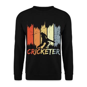 Retro Cricketer - Unisex Sweatshirt - black - Front - Alina (178cm) & Michal (187cm)