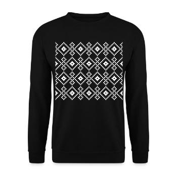 Christmas Plain Sweater (dark) - Unisex Sweatshirt - black - Front - Alina (178cm) & Michal (187cm)