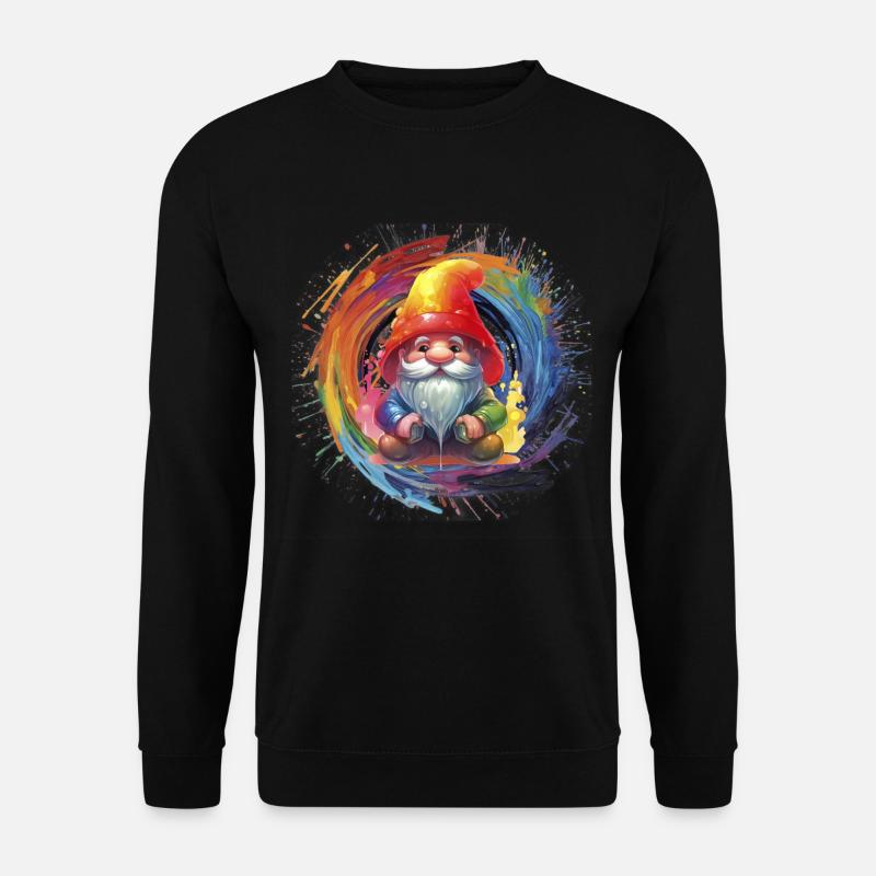 Bunter Weihnachtszwerg Zauberer - Unisex Pullover - Schwarz