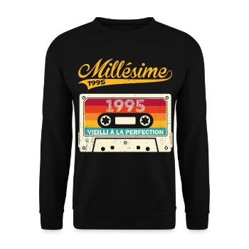 Millésime 1995 Cadeau 28 Ans Anniversaire Humour - Sweat-shirt Unisexe - noir - Devant - Alina (178cm) & Michal (187cm)