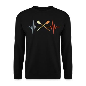Vintage Rudersport Pulsschlag - Unisex Pullover - Schwarz - Vorne - Alina (178cm) & Michal (187cm)