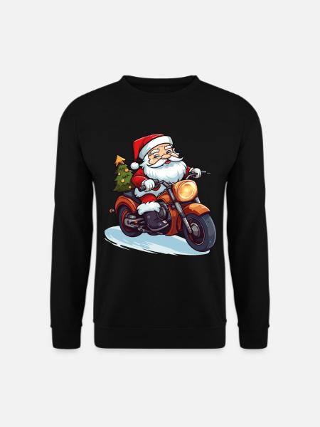 Julemanden motorcykel solbriller jul - Unisex sweater - sort