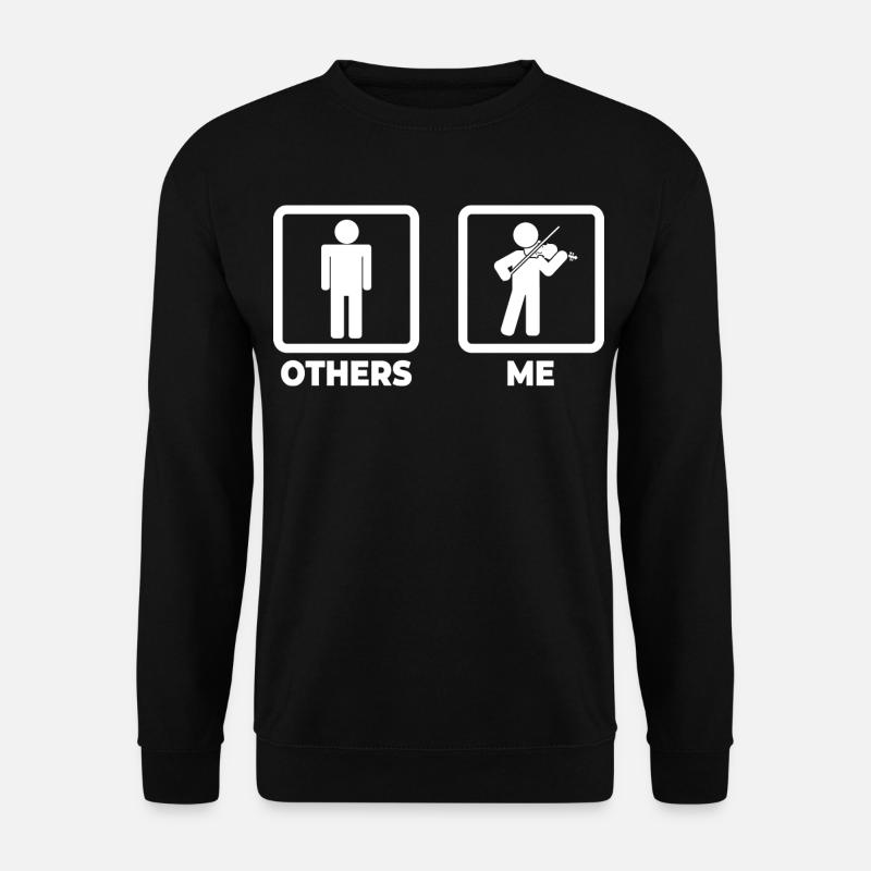 Geigenspieler Strichmännchen - Unisex Pullover - Schwarz