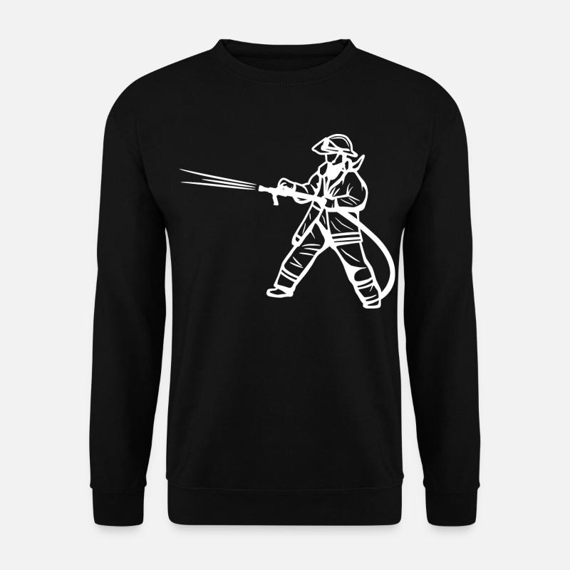 Firefighter Drawing - Unisex Sweatshirt - black