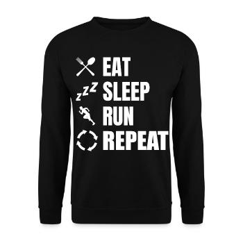 Mangez, dormez, courez, répétez - Sweat-shirt Unisexe - noir - Devant - Alina (178cm) & Michal (187cm)