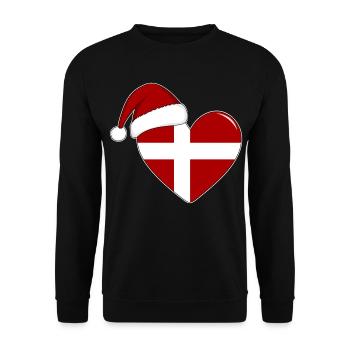 Denmark flag Christmas heart - Unisex Sweatshirt - black - Front - Alina (178cm) & Michal (187cm)