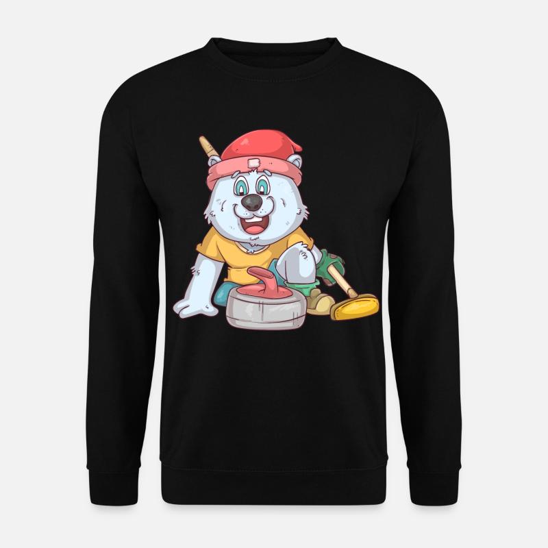 Curling Polar Bear - Unisex Sweatshirt - black