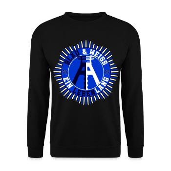 Blau Weiss ein Lebenlang | Farben änderbar - Unisex Pullover - Schwarz - Vorne - Alina (178cm) & Michal (187cm)