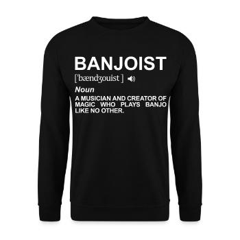 Banjospieler Definition - Unisex Pullover - Schwarz - Vorne - Alina (178cm) & Michal (187cm)