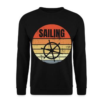 Steering wheel sailing ship - Unisex Sweatshirt - black - Front - Alina (178cm) & Michal (187cm)