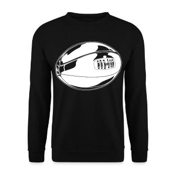 Dessin de ballon de rugby - Sweat-shirt Unisexe - noir - Devant - Alina (178cm) & Michal (187cm)