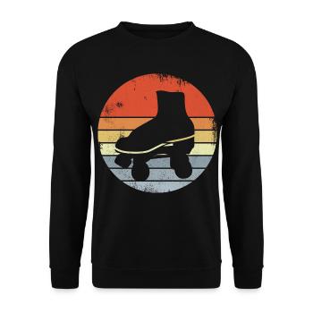 Vintage Rollschuhe - Unisex Pullover - Schwarz - Vorne - Alina (178cm) & Michal (187cm)