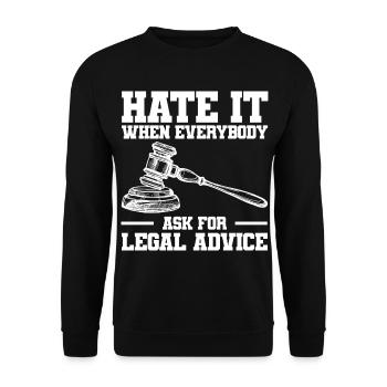 Anwalt Geschenke für Anwälte | Jurist Jura Student - Unisex Pullover - Schwarz - Vorne - Alina (178cm) & Michal (187cm)